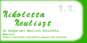 nikoletta neuliszt business card